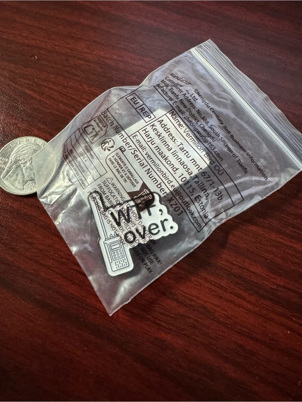 WTF Over Walkie Talkie Enamel Pin Funny Radio Badge